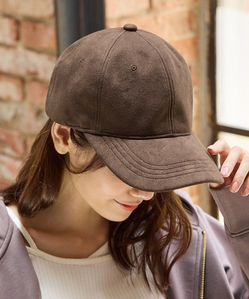 Honeys（ハニーズ）の「スエードキャップ（キャップ・レディース・ブラウン/ベージュ・FREE）」の6枚目の写真