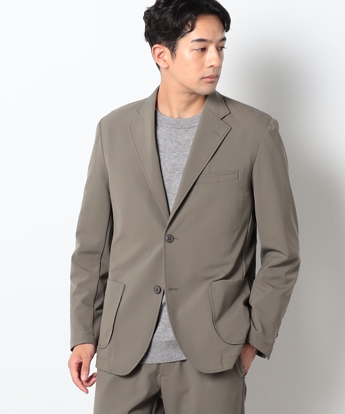 Grand PARK（グランドパーク）の「ナイロンジョーゼットジャケット（テーラードジャケット・メンズ・ブラック/カーキ・LARGE/MEDIUM）」の13枚目の写真