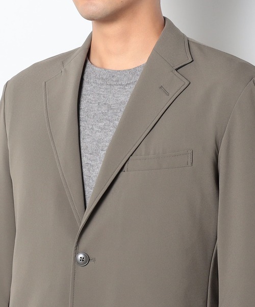Grand PARK（グランドパーク）の「ナイロンジョーゼットジャケット（テーラードジャケット・メンズ・ブラック/カーキ・LARGE/MEDIUM）」の8枚目の写真