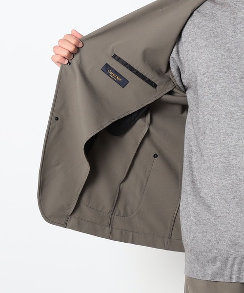 Grand PARK（グランドパーク）の「ナイロンジョーゼットジャケット（テーラードジャケット・メンズ・ブラック/カーキ・LARGE/MEDIUM）」の10枚目の写真