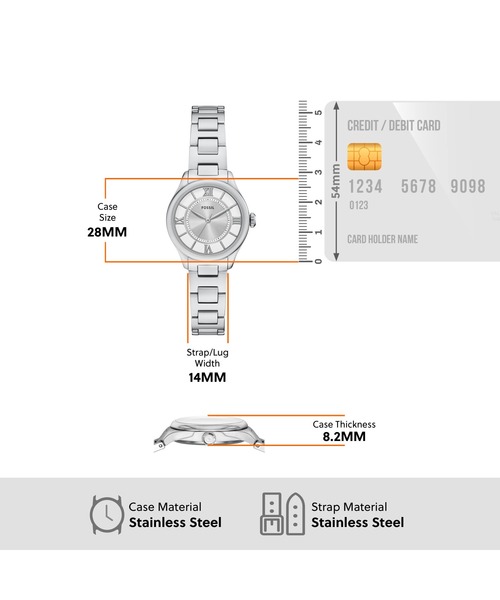 FOSSIL(フォッシル)の「フォッシル 腕時計 レディース アナログ ステンレス ES5419(アナログ腕時計・レディース・シルバー・FREE)」の5枚目の写真