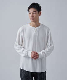 【ANTS & ELEPHANTS】ワッフル ヘンリーネック ロングスリーブTシャツ