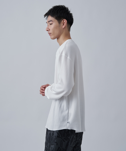 セール】【ANTS & ELEPHANTS】ワッフル ヘンリーネック ロングスリーブ