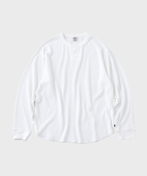 B.C STOCK(ベーセーストック)の「【ANTS & ELEPHANTS】ワッフル ヘンリーネック ロングスリーブTシャツ(Tシャツ/カットソー・メンズ・ホワイト/チャコールグレー/ブルー系その他・MEDIUM/LARGE)」の7枚目の写真