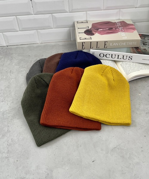 CLEA（クレア）の「【13色展開】シンプルビーニー（ニットキャップ/ビーニー・レディース・ブラック/カーキ/ブルー/チャコールグレー/オレンジ/パープル/ネイビー/マスタード/ホワイト/レッド/ブラウン/オレンジ系その他/ピンク・FREE）」の16枚目の写真
