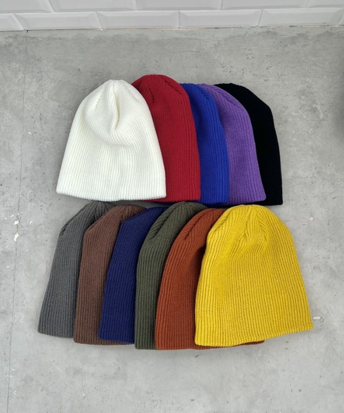 CLEA（クレア）の「【13色展開】シンプルビーニー（ニットキャップ/ビーニー・レディース・ブラック/カーキ/ブルー/チャコールグレー/オレンジ/パープル/ネイビー/マスタード/ホワイト/レッド/ブラウン/オレンジ系その他/ピンク・FREE）」の14枚目の写真