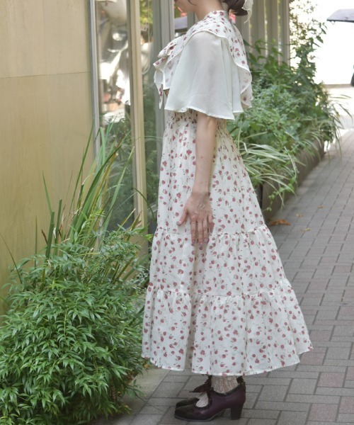 小花柄ブラウス×ワンピースセット（ワンピース）｜axes femme