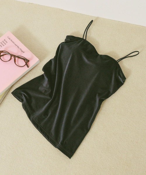 bijorie（ビジュリィ）の「【bijorie】ベロア カップ付きキャミソール／NEW BASIC series（キャミソール・レディース・ブラウン/グレー/ブラック/アイボリー・MEDIUM/LARGE/LG）」の19枚目の写真