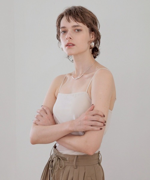 bijorie（ビジュリィ）の「【bijorie】ベロア カップ付きキャミソール／NEW BASIC series（キャミソール・レディース・ブラウン/グレー/ブラック/アイボリー・MEDIUM/LARGE/LG）」の14枚目の写真