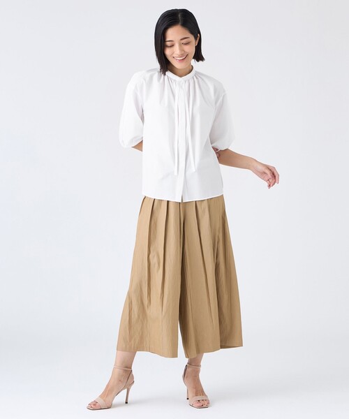 TRANS WORK(トランスワーク)の「【ウォッシャブル】割繊シャンブレーパンツ(その他パンツ・レディース・ネイビー/ベージュ系その他5・36/40/38)」の4枚目の写真