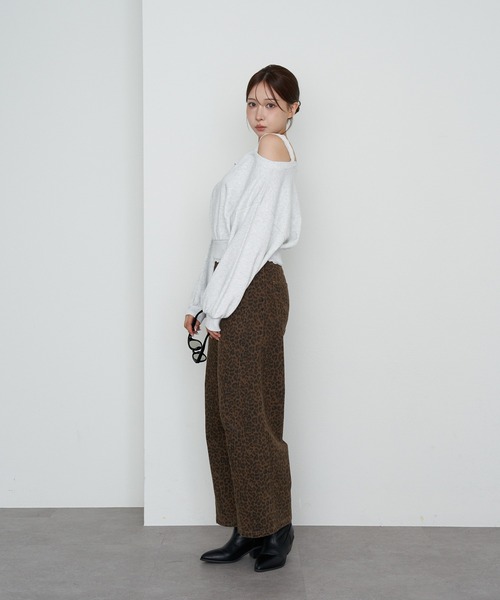 RAY CASSIN(レイカズン)の「レースレイヤードワンショルルーズスウェット(スウェット・レディース・ホワイト系その他/グレー/チャコールグレー・FREE)」の7枚目の写真