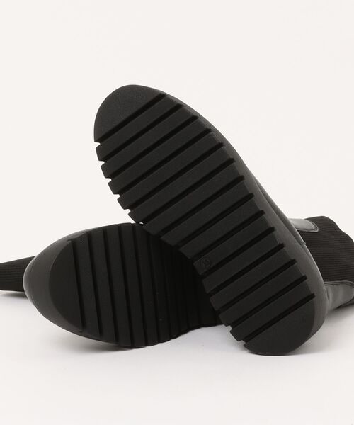 CORSO ROMA,9(コルソローマ)の「【CORSO ROMA 9】モールドソールリブニットショートブーツ(W53012)(ブーツ・レディース・ブラック・35/36/37/38/39)」の3枚目の写真