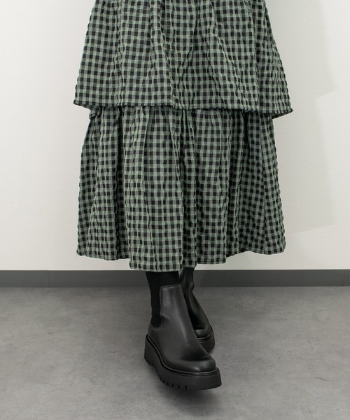 CORSO ROMA,9(コルソローマ)の「【CORSO ROMA 9】モールドソールリブニットショートブーツ(W53012)(ブーツ・レディース・ブラック・35/36/37/38/39)」の4枚目の写真