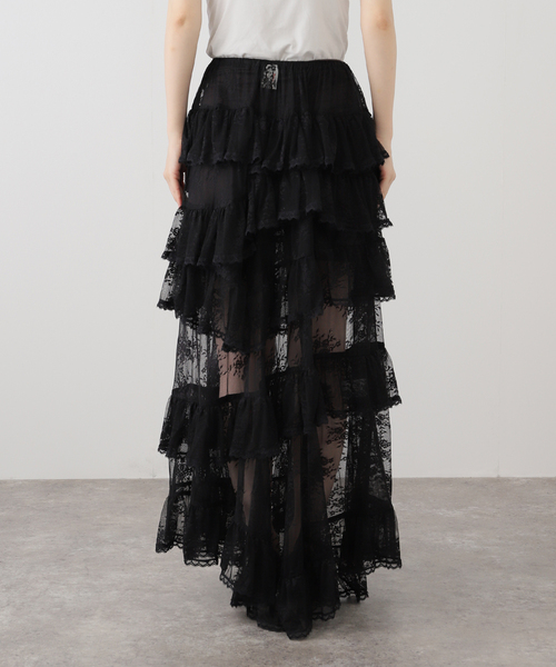 EDIT. FOR LULU(エディットフォールル)の「【YUHAN WANG/ユハン ワン】lace trimmed maxi skirt(スカート・レディース・ブラック・FREE)」の13枚目の写真