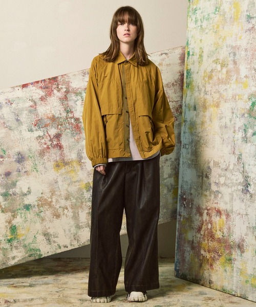 UNISEX》Artificial Leather Pin-Tuck Wide Pants/アーティ