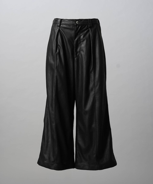 UNISEX》Artificial Leather Pin-Tuck Wide Pants/アーティ