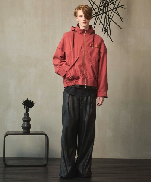 MAISON SPECIAL（メゾンスペシャル）の「《UNISEX》Artificial Leather Pin-Tuck Wide Pants/アーティフィシャルレザーピンタックワイドパンツ【MAISON SPECIAL/メゾンスペシャル】（その他パンツ・メンズ・ダークブラウン/ダークブラック・0/1/2）」の13枚目の写真