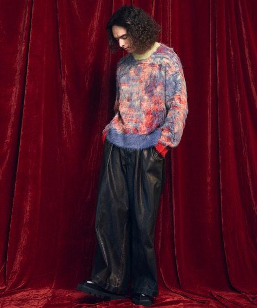 MAISON SPECIAL（メゾンスペシャル）の「《UNISEX》Artificial Leather Pin-Tuck Wide Pants/アーティフィシャルレザーピンタックワイドパンツ【MAISON SPECIAL/メゾンスペシャル】（その他パンツ・メンズ・ダークブラウン/ダークブラック・0/1/2）」の18枚目の写真