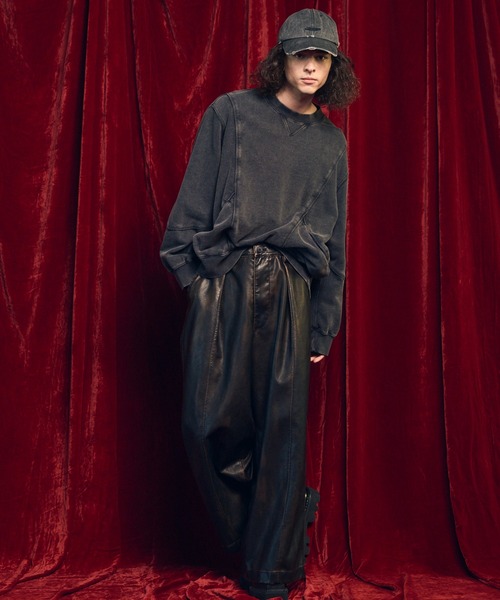 MAISON SPECIAL（メゾンスペシャル）の「《UNISEX》Artificial Leather Pin-Tuck Wide Pants/アーティフィシャルレザーピンタックワイドパンツ【MAISON SPECIAL/メゾンスペシャル】（その他パンツ・メンズ・ダークブラウン/ダークブラック・0/1/2）」の20枚目の写真