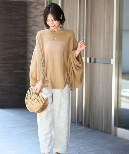 Ehre style（エーレスタイル）の「街やリゾートに！ゆる見え抜け感ポンチョ（ニット/セーター・レディース・アイボリー/グレー/ベージュ/ブラック・FREE）」の15枚目の写真