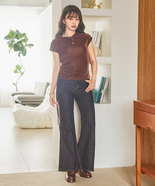 LAULEN（ローレン）の「flare leg denim pants /フレアレッグデニムパンツ（デニムパンツ・レディース・ネイビー・S/M）」の7枚目の写真