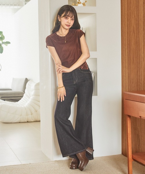LAULEN（ローレン）の「flare leg denim pants /フレアレッグデニムパンツ（デニムパンツ・レディース・ネイビー・S/M）」の9枚目の写真