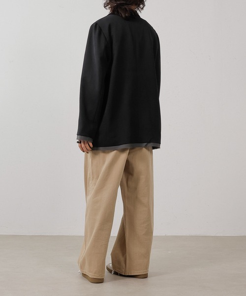 en CAnAF（エンカナフ）の「ツイルダブルジャケット（テーラードジャケット・レディース・ブラック/ブラウン・フリー）」の6枚目の写真