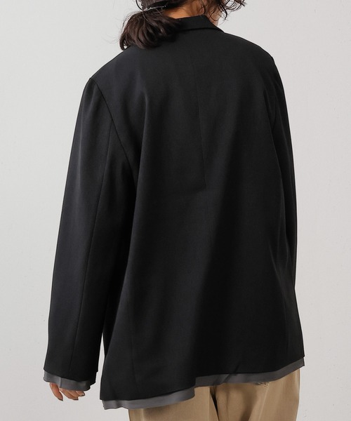 en CAnAF（エンカナフ）の「ツイルダブルジャケット（テーラードジャケット・レディース・ブラック/ブラウン・フリー）」の9枚目の写真