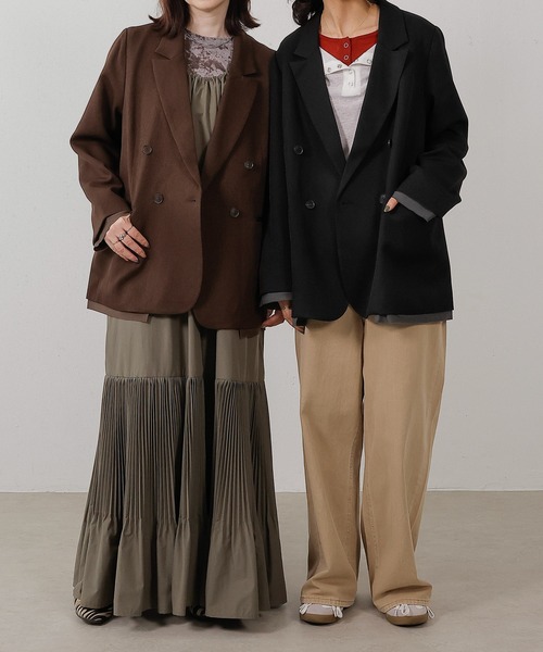 en CAnAF（エンカナフ）の「ツイルダブルジャケット（テーラードジャケット・レディース・ブラック/ブラウン・フリー）」の16枚目の写真