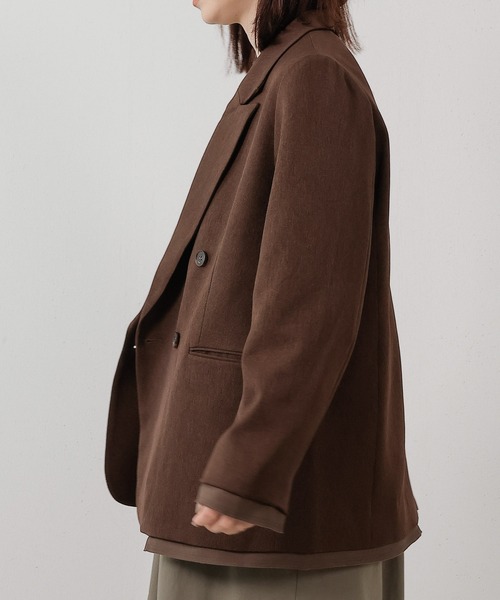 en CAnAF（エンカナフ）の「ツイルダブルジャケット（テーラードジャケット・レディース・ブラック/ブラウン・フリー）」の14枚目の写真