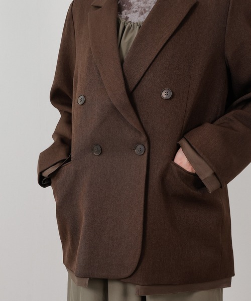 en CAnAF（エンカナフ）の「ツイルダブルジャケット（テーラードジャケット・レディース・ブラック/ブラウン・フリー）」の19枚目の写真