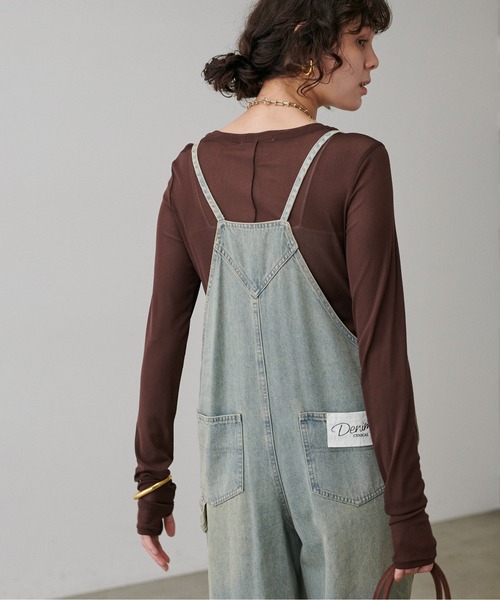 LARUTA(ラルータ)の「【LARUTA】メッシュチュールプルオーバー(Tシャツ/カットソー・レディース・ミント/ピンク/ダークブラウン/ブラック/オフホワイト・FREE)」の11枚目の写真