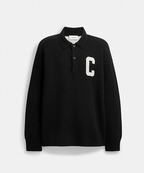 COACH（コーチ）の「リラックスド ロング スリーブ ニット ポロ（ニット/セーター・メンズ・ブラック系その他・SMALL/MEDIUM/LARGE）」の2枚目の写真