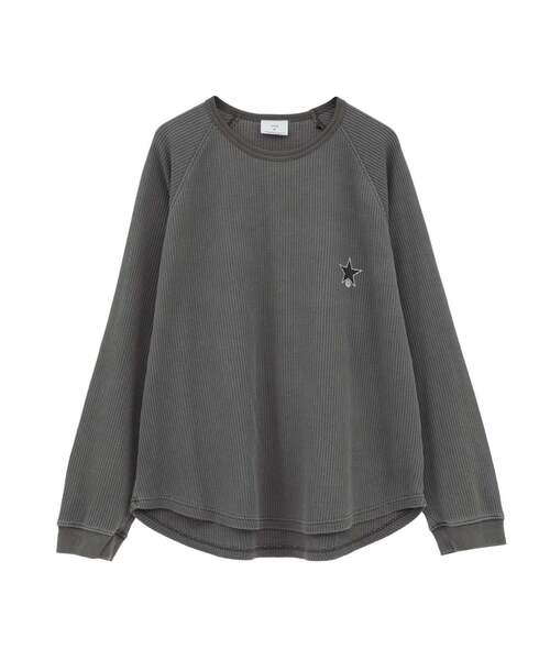 CONVERSE TOKYO（コンバーストウキョウ）の「FLOWER LOGO WAFFLE LONG TEE（Tシャツ/カットソー・レディース・ブラック/ブルー/ホワイト・MEDIUM/SMALL）」の12枚目の写真