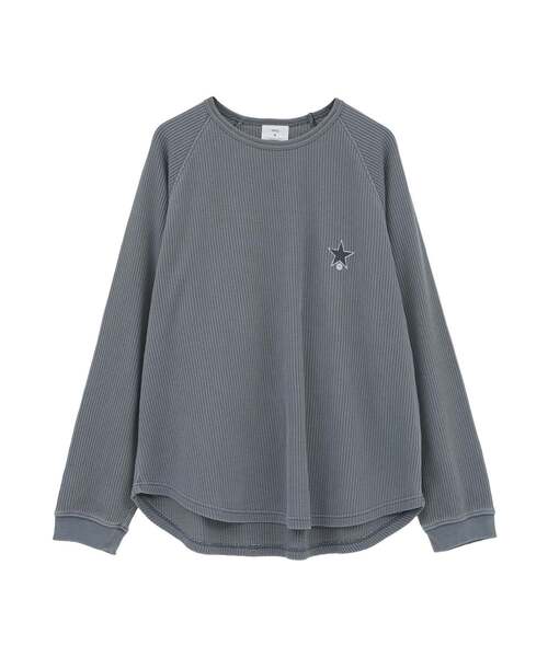 CONVERSE TOKYO（コンバーストウキョウ）の「FLOWER LOGO WAFFLE LONG TEE（Tシャツ/カットソー・レディース・ブラック/ブルー/ホワイト・MEDIUM/SMALL）」の9枚目の写真