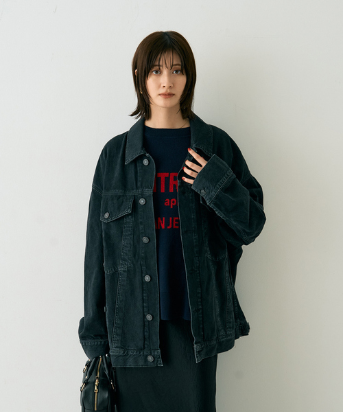 AGOLDE（エーゴールドイー）の「【AGOLDE/エーゴールドイー】REWORKED WAYNE JK リワークド・ウェインデニムジャケット/スパイダー（デニムジャケット・レディース・ブラック・フリー）」の2枚目の写真