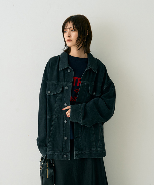 AGOLDE（エーゴールドイー）の「【AGOLDE/エーゴールドイー】REWORKED WAYNE JK リワークド・ウェインデニムジャケット/スパイダー（デニムジャケット・レディース・ブラック・フリー）」の3枚目の写真