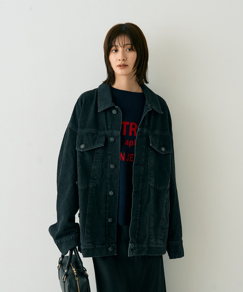 AGOLDE（エーゴールドイー）の「【AGOLDE/エーゴールドイー】REWORKED WAYNE JK リワークド・ウェインデニムジャケット/スパイダー（デニムジャケット・レディース・ブラック・フリー）」の4枚目の写真