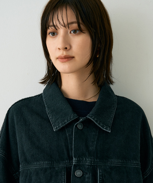 AGOLDE（エーゴールドイー）の「【AGOLDE/エーゴールドイー】REWORKED WAYNE JK リワークド・ウェインデニムジャケット/スパイダー（デニムジャケット・レディース・ブラック・フリー）」の18枚目の写真