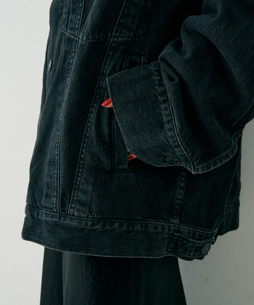 AGOLDE（エーゴールドイー）の「【AGOLDE/エーゴールドイー】REWORKED WAYNE JK リワークド・ウェインデニムジャケット/スパイダー（デニムジャケット・レディース・ブラック・フリー）」の20枚目の写真