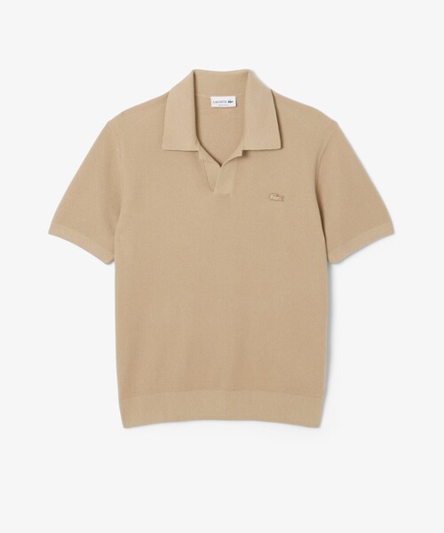 LACOSTE（ラコステ）の「オープンカラーワッフルニット（ニット/セーター・メンズ・ブラック/ベージュ・5/4/3/2）」の8枚目の写真