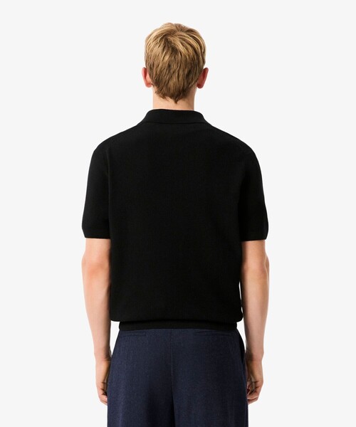 LACOSTE（ラコステ）の「オープンカラーワッフルニット（ニット/セーター・メンズ・ブラック/ベージュ・5/4/3/2）」の9枚目の写真