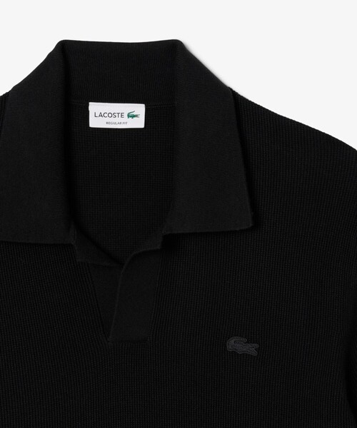 LACOSTE（ラコステ）の「オープンカラーワッフルニット（ニット/セーター・メンズ・ブラック/ベージュ・5/4/3/2）」の12枚目の写真