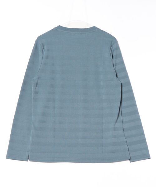 TAKA-Q(タカキュー)の「【綿混】タカキュー リンクスボーダージャガード クルーネック 長袖 Tシャツ(Tシャツ/カットソー・メンズ・ベージュ/モカ/ホワイト/サックスブルー・MEDIUM/LARGE/X-LARGE)」の5枚目の写真