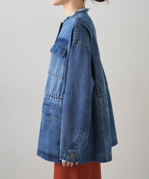 セール】デニムサファリジャケット（デニムジャケット）｜PUAL CE CIN