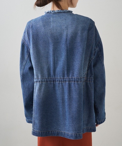 PUAL CE CIN(ピュアルセシン)の「デニムサファリジャケット(デニムジャケット・レディース・グレー/インディゴブルー・FREE)」の9枚目の写真