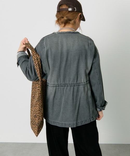 PUAL CE CIN(ピュアルセシン)の「デニムサファリジャケット(デニムジャケット・レディース・グレー/インディゴブルー・FREE)」の20枚目の写真