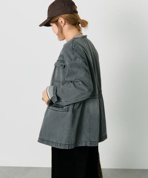 PUAL CE CIN(ピュアルセシン)の「デニムサファリジャケット(デニムジャケット・レディース・グレー/インディゴブルー・FREE)」の19枚目の写真