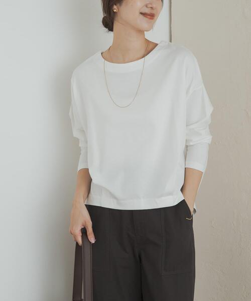 URBAN RESEARCH DOORS（アーバンリサーチドアーズ）の「コットンバックタック長袖プルオーバー（Tシャツ/カットソー・レディース・オフホワイト/ブラック/ネイビー/ベージュ系その他・MEDIUM）」の2枚目の写真