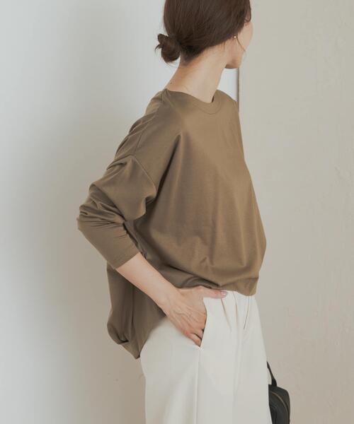 URBAN RESEARCH DOORS（アーバンリサーチドアーズ）の「コットンバックタック長袖プルオーバー（Tシャツ/カットソー・レディース・オフホワイト/ブラック/ネイビー/ベージュ系その他・MEDIUM）」の10枚目の写真